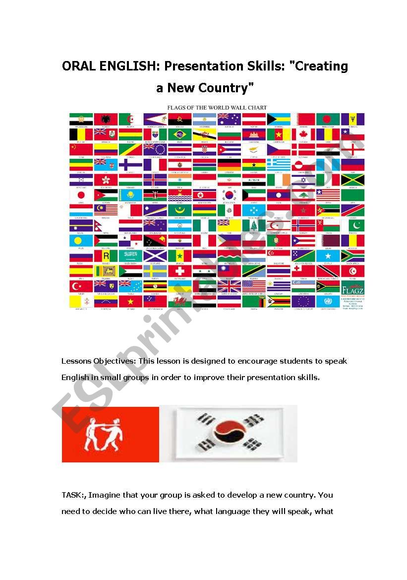 Create a country worksheet