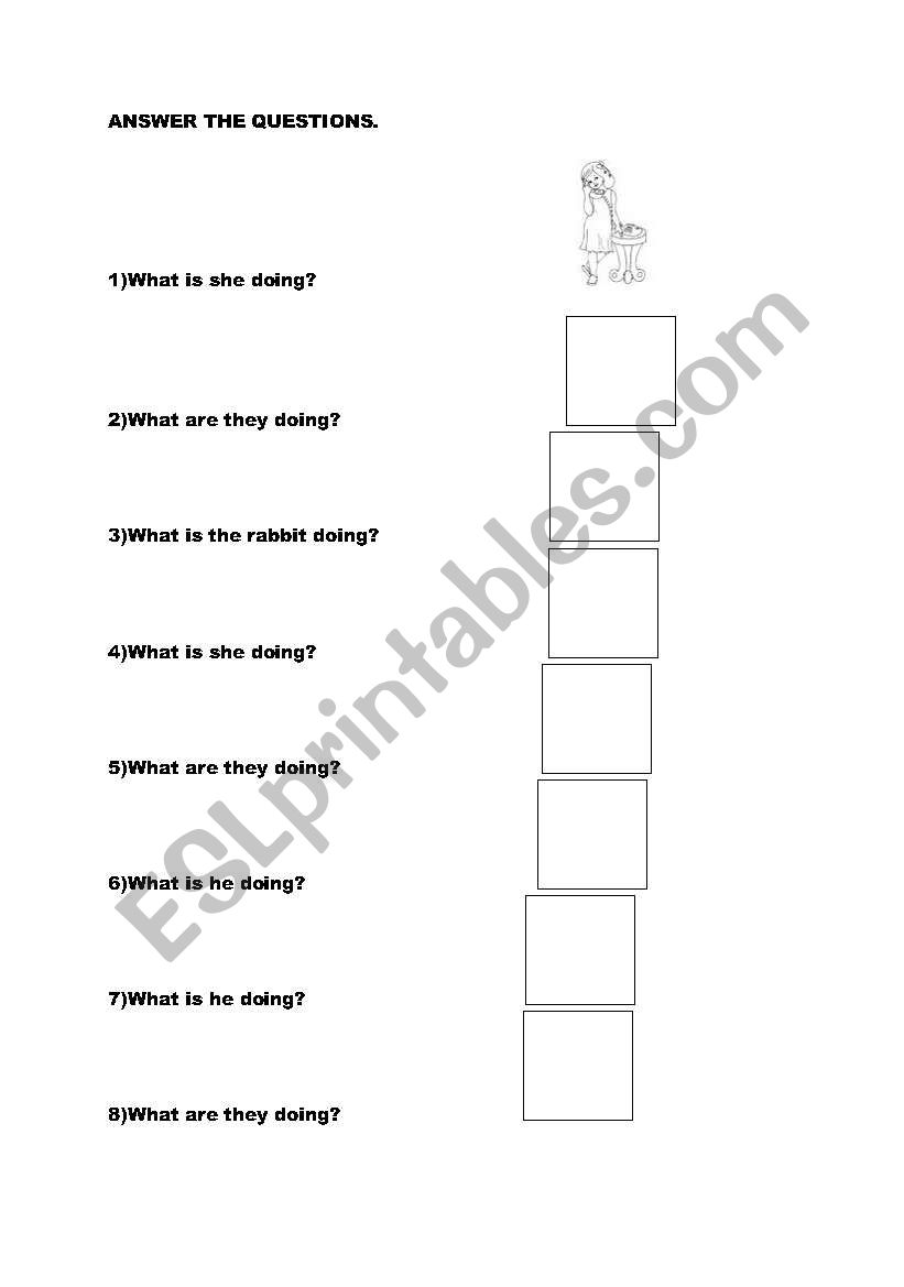 present continuous worksheet