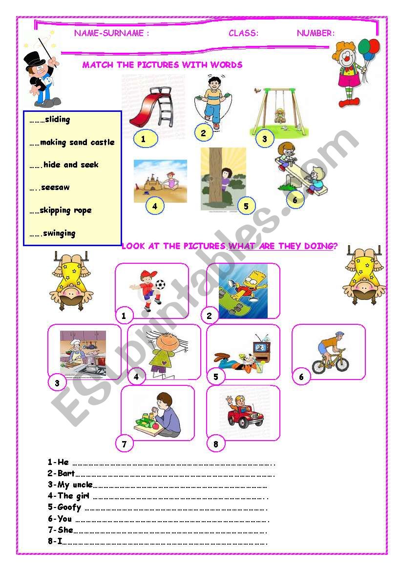 what are they doing at the park - ESL worksheet by seldaburakmami
