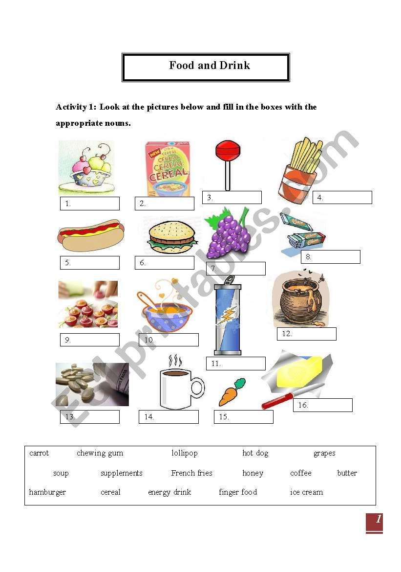 Food and Drink - ESL worksheet by rallentando