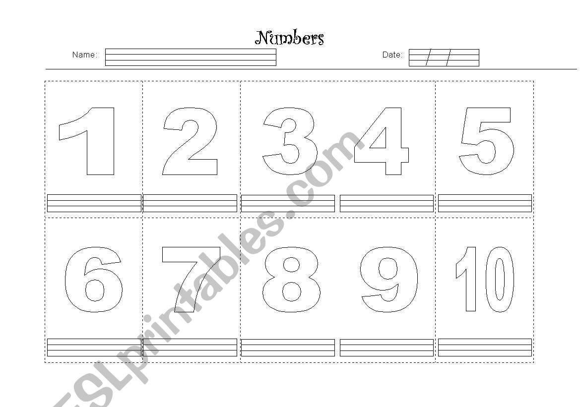 Numbers worksheet