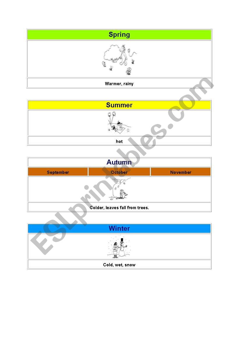 Seasons worksheet