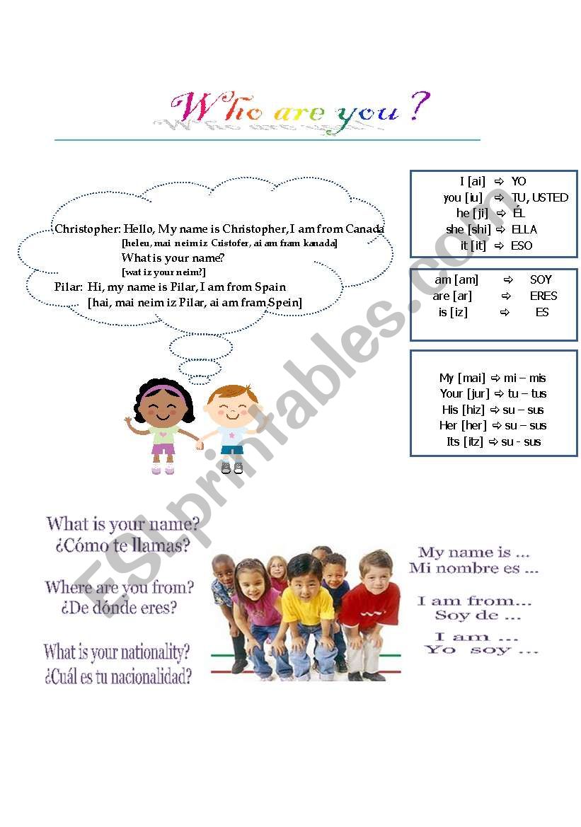 Who are you? worksheet