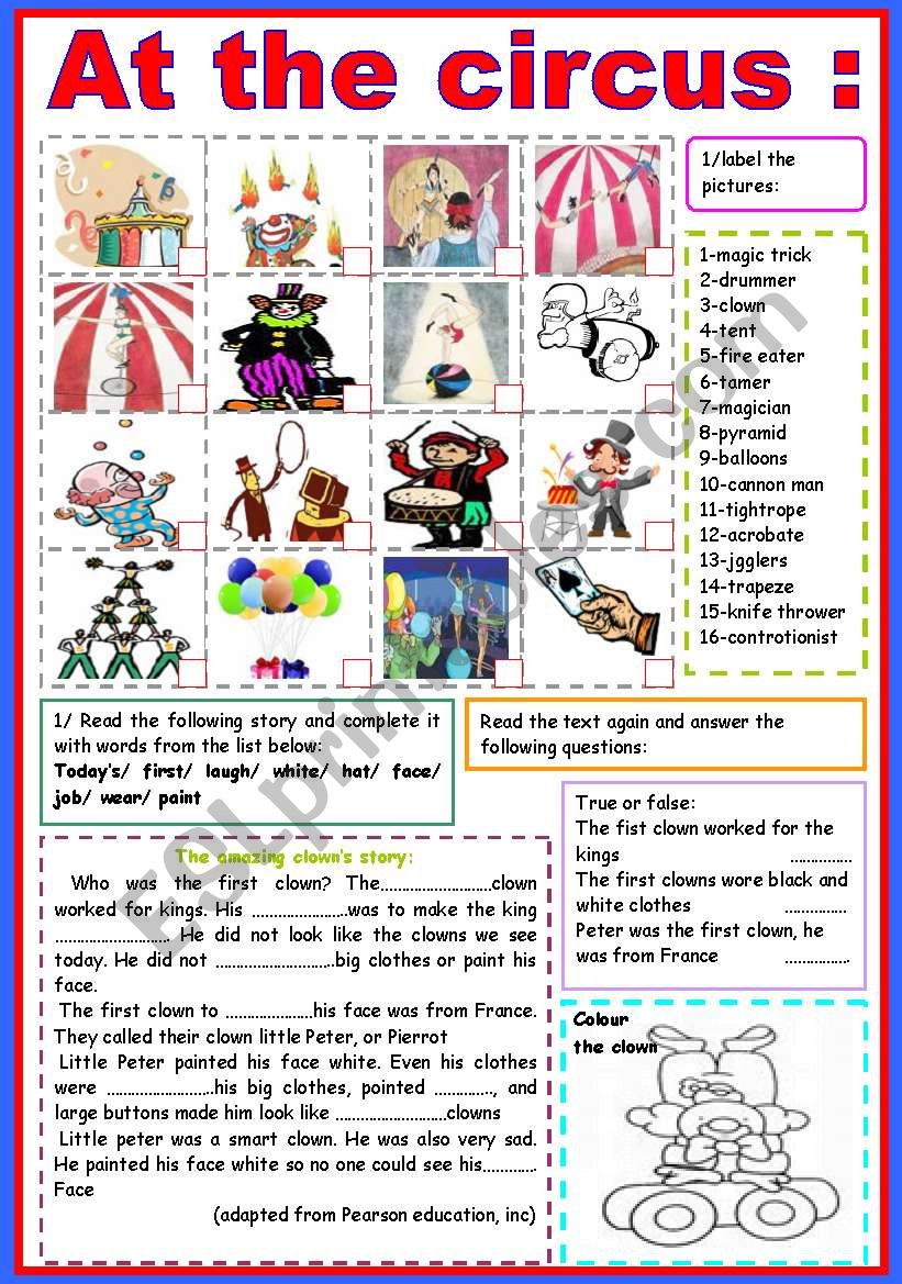 At The Circus ESL Worksheet By Ben 10