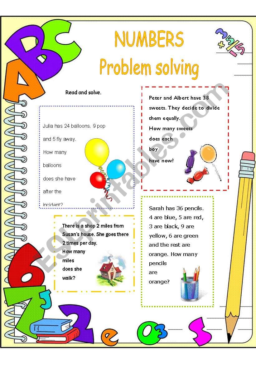 Esl Math Problem Solving Worksheets