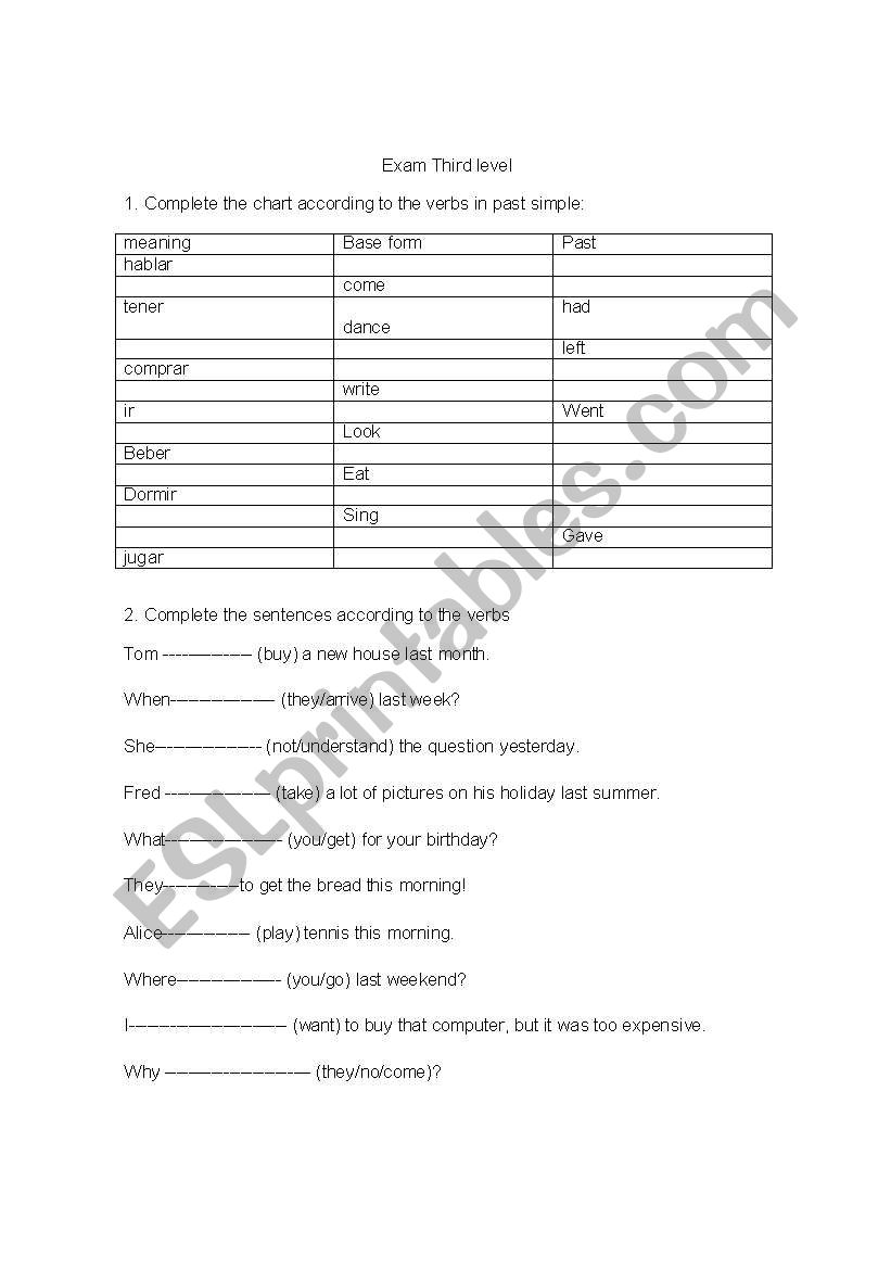 this is and exam that you can use in you dignostic evaluation