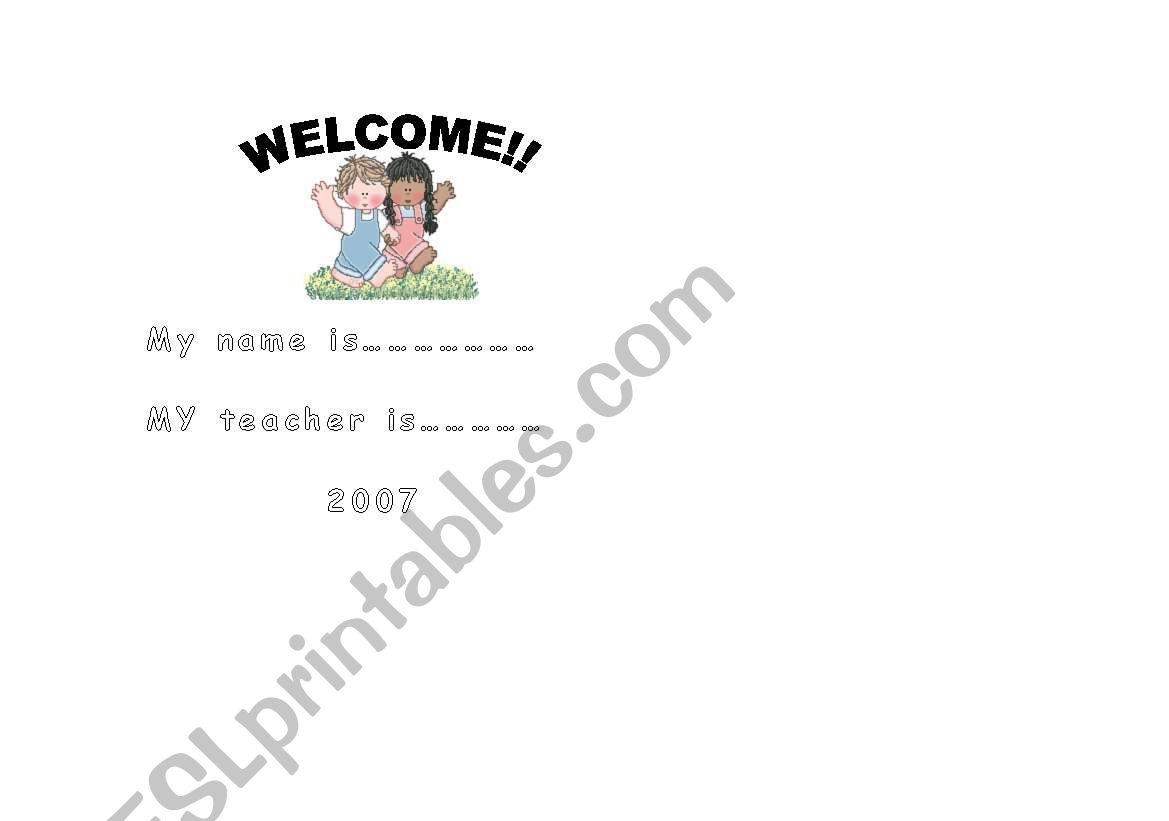 Welcome worksheet