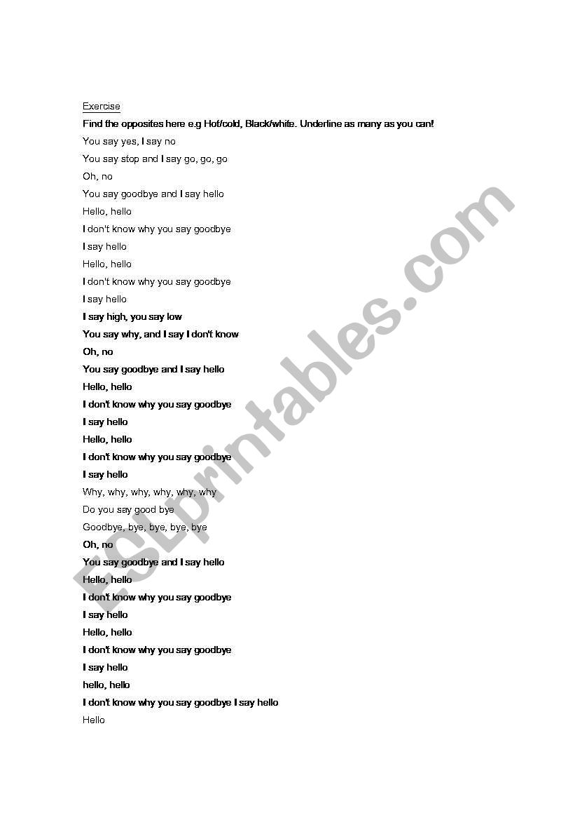 Uk Music / The  Beatles worksheet