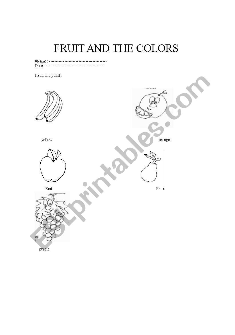 cOLORS worksheet