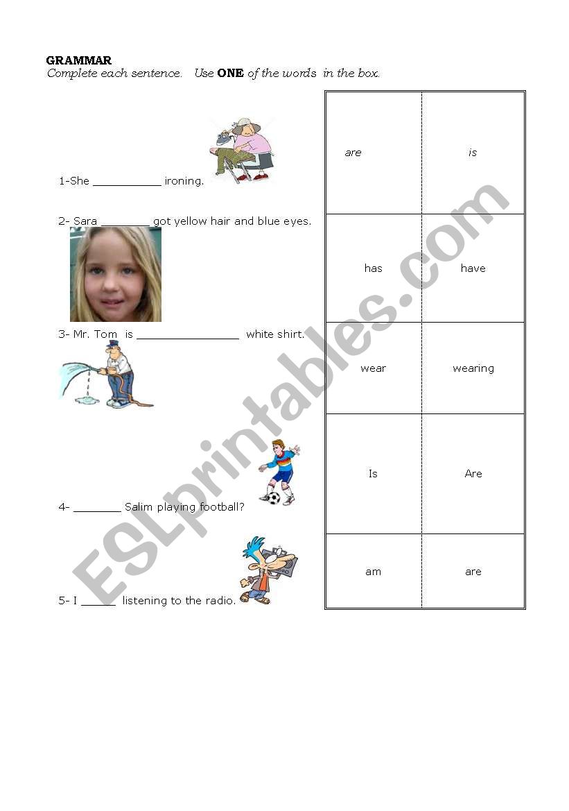 grammer worksheet