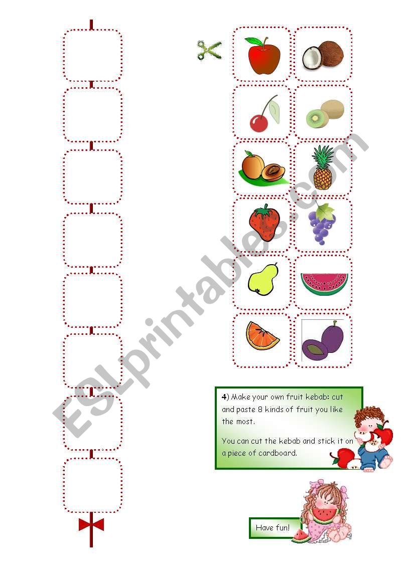 Skewers worksheet