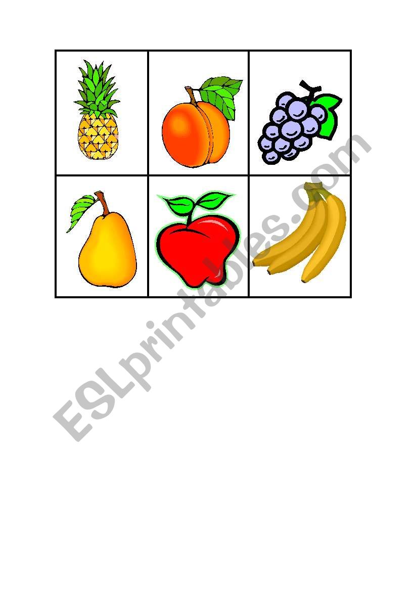 bingo_fruit_part 2 worksheet