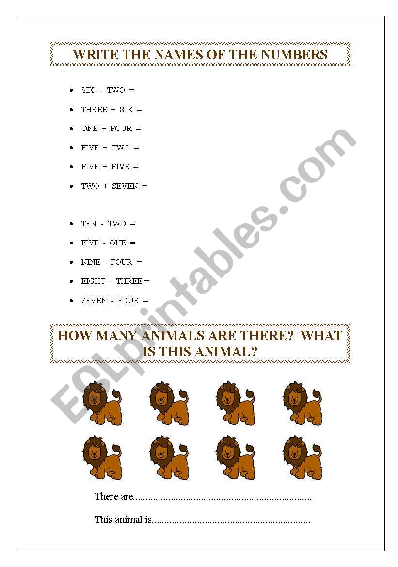 THE NUMBERS worksheet