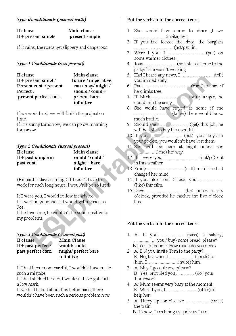 ýf clauses - ESL worksheet by selenn