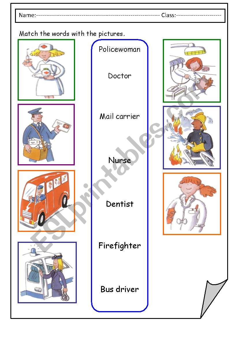 match worksheet