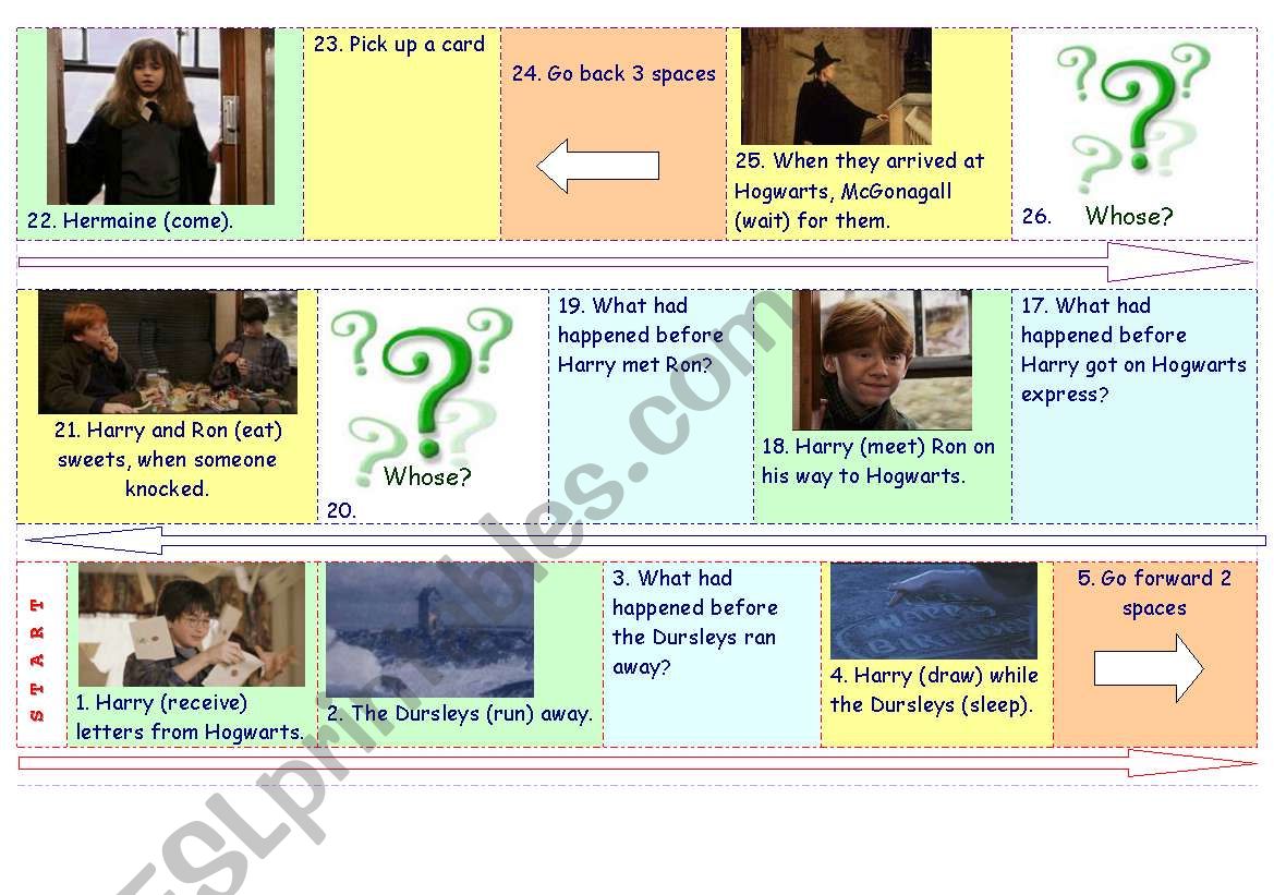 board game Harry Potter and the philosopher´s stone part1 (out of5) - ESL  worksheet by dashaz