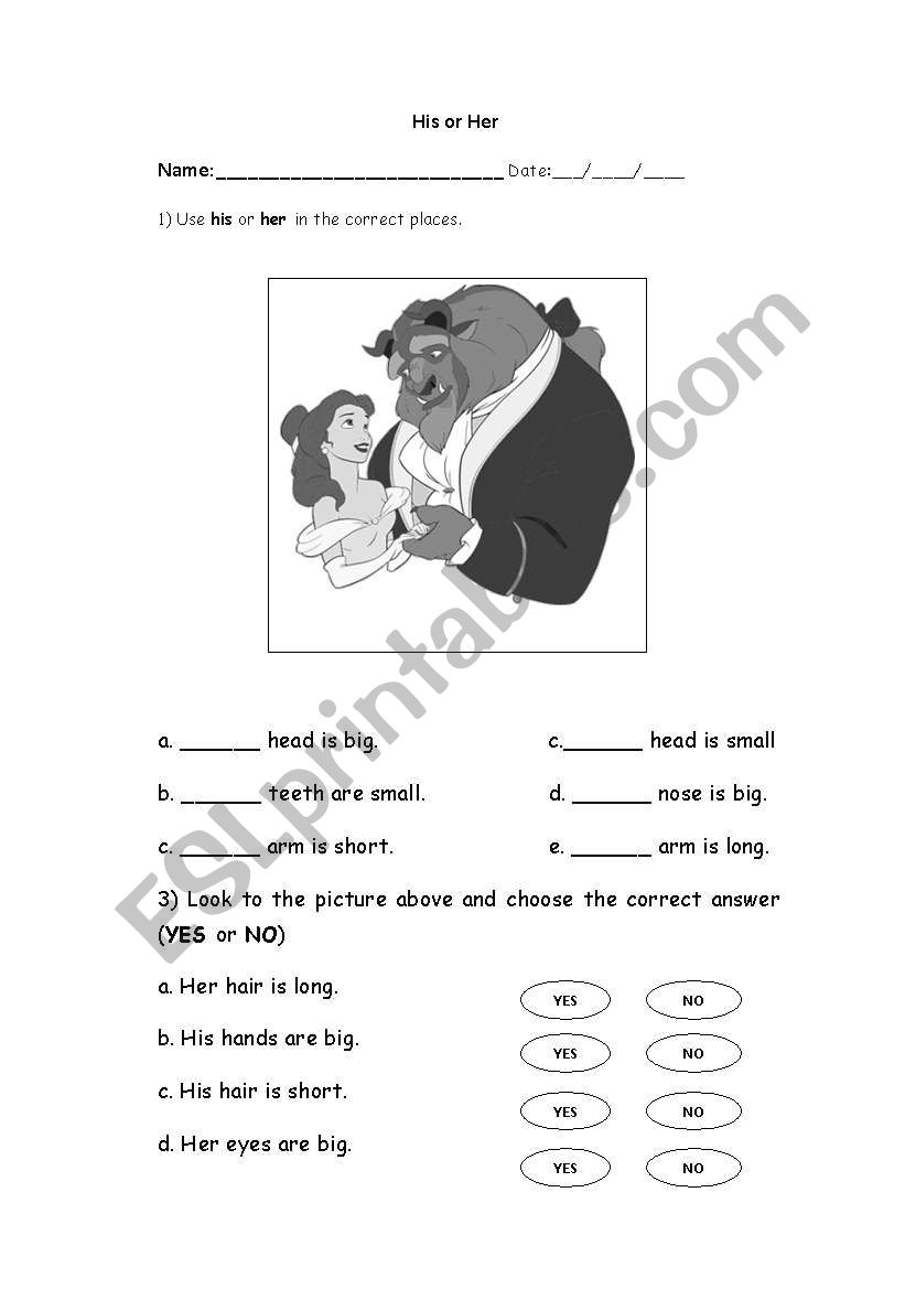 His or Her worksheet