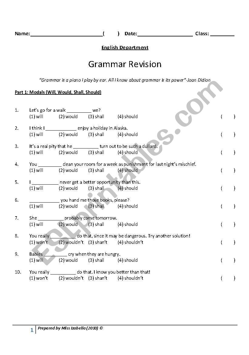 reported speech modals exercises pdf