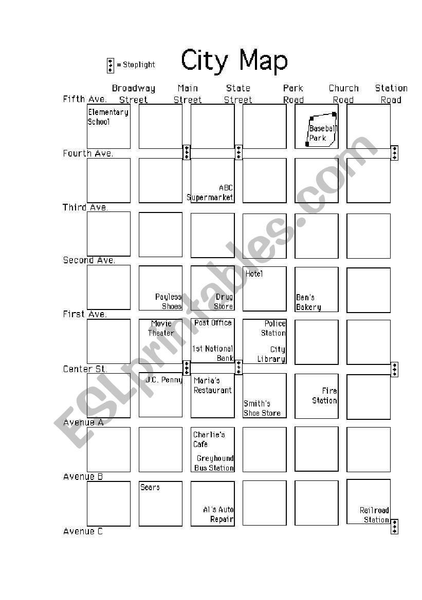 giving directions worksheet