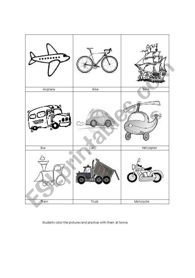 transportation worksheet