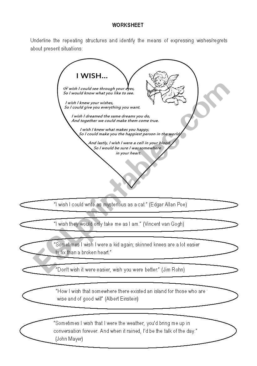 I Wish Past Tense Simple ESL Worksheet By Gasculina