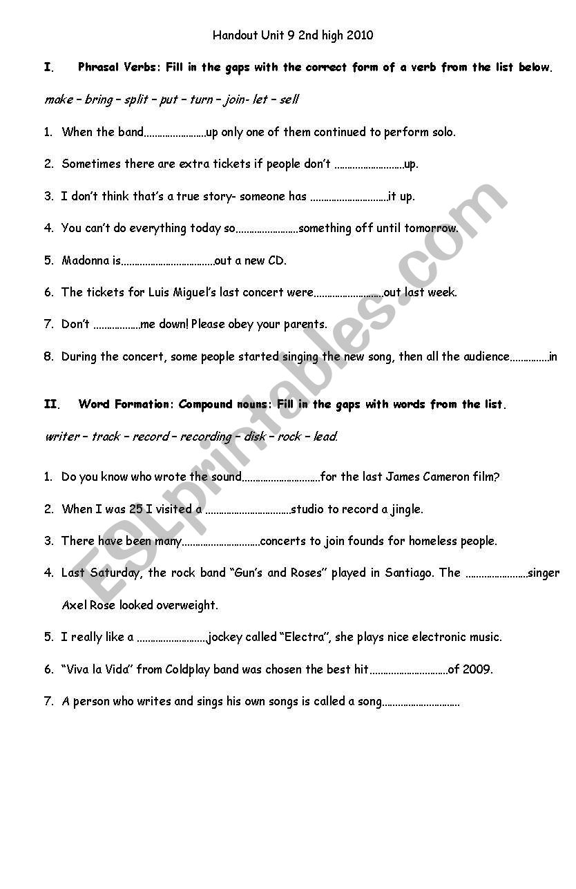 handout prepositions worksheet