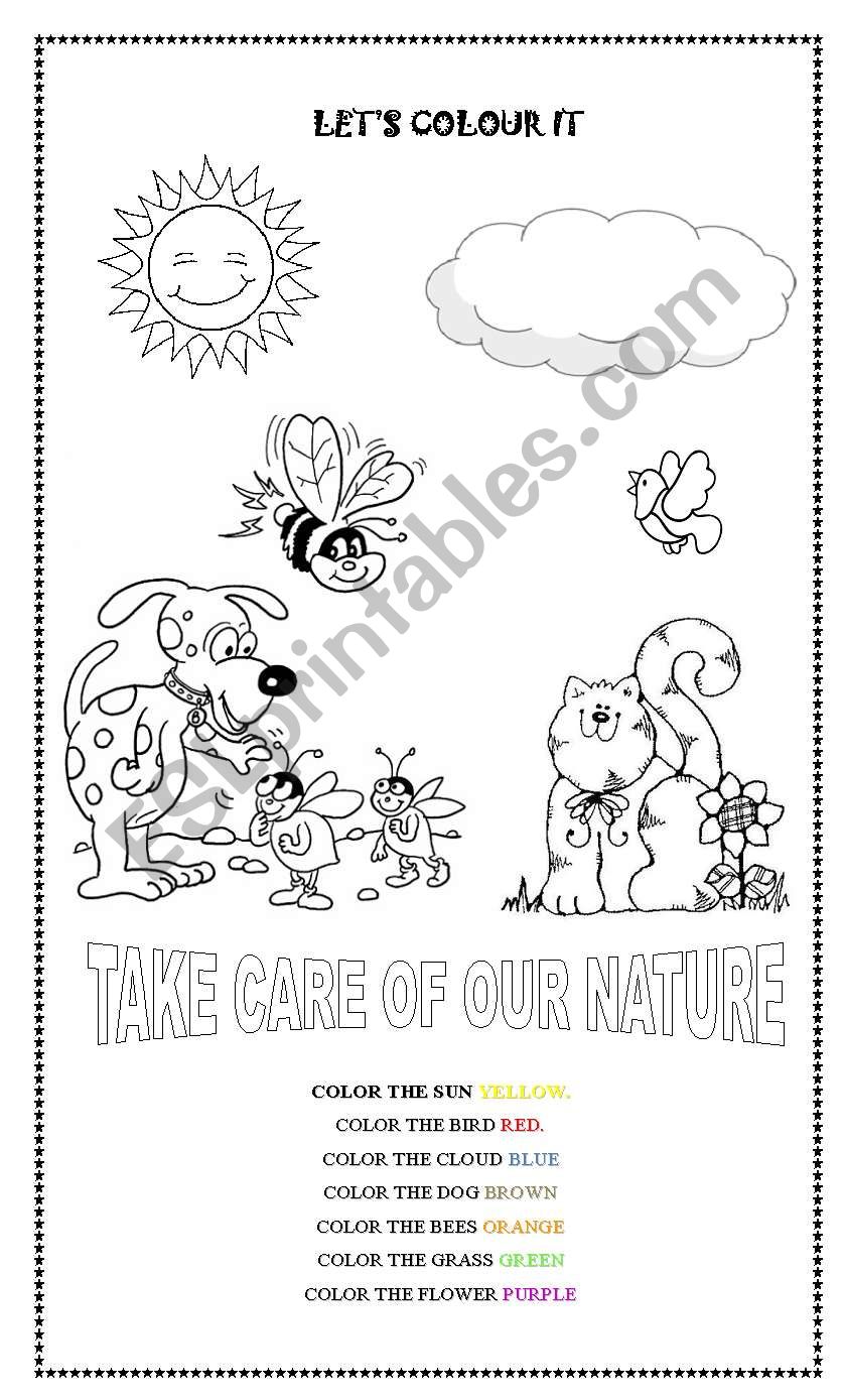 GIVING COLOR TO OUR NATURE worksheet