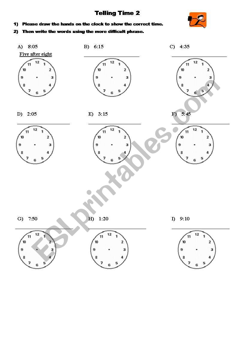 Telling Time 2 worksheet