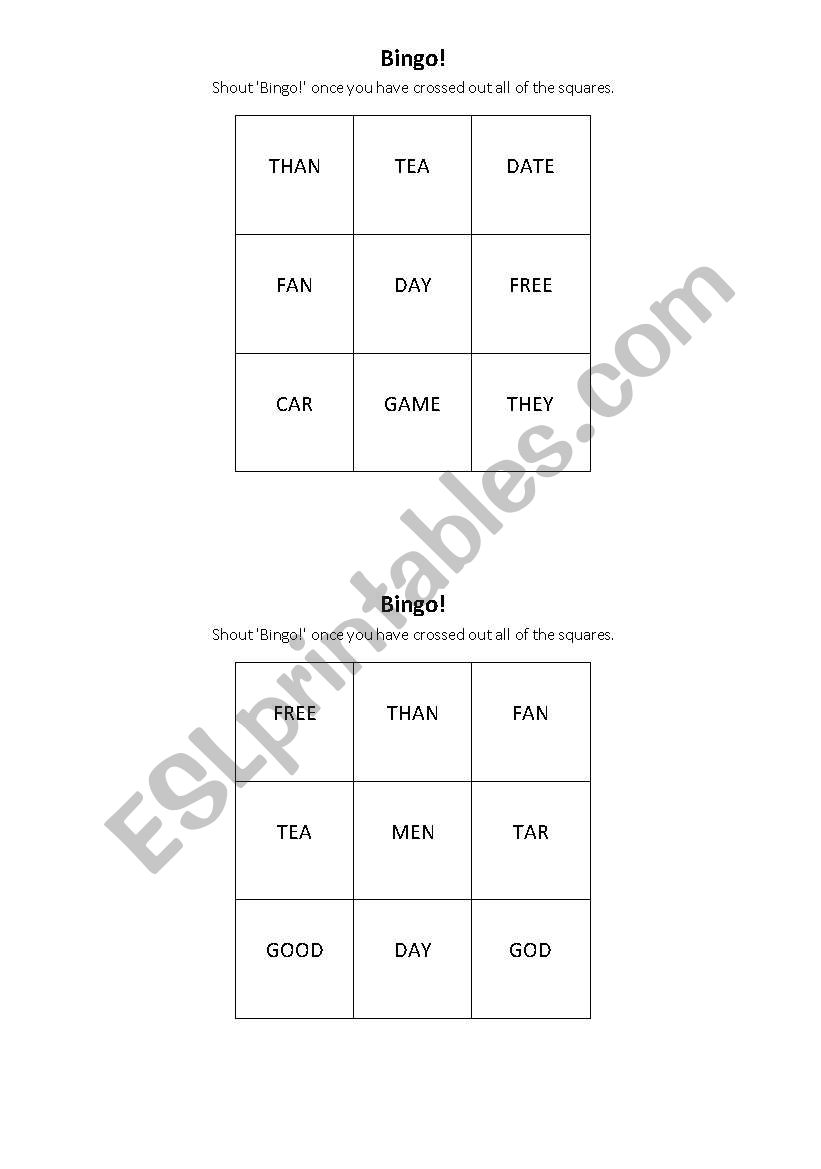 minimal pairs worksheet