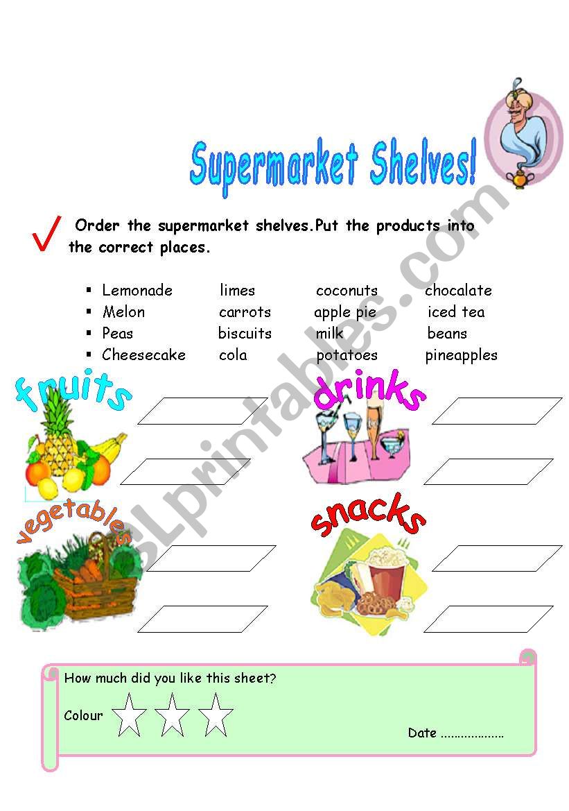 food worksheet