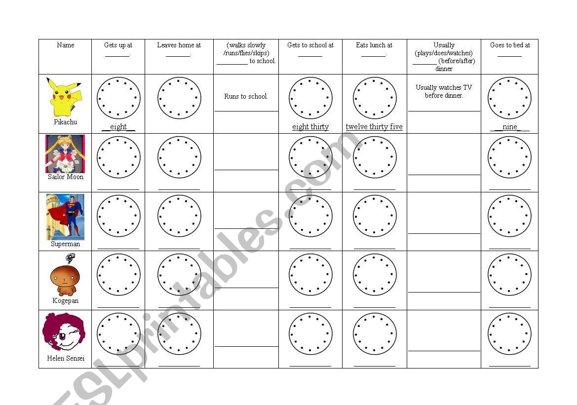 What time do you? worksheet