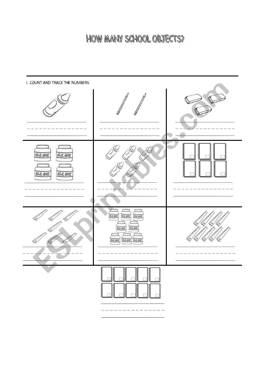 How many objects? worksheet