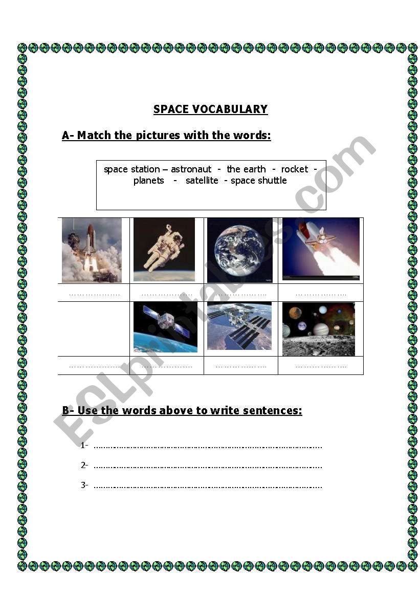 Space worksheet