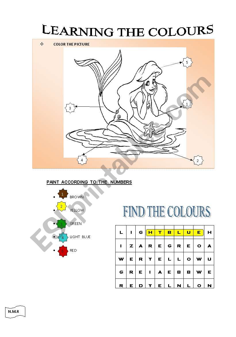 colours worksheet