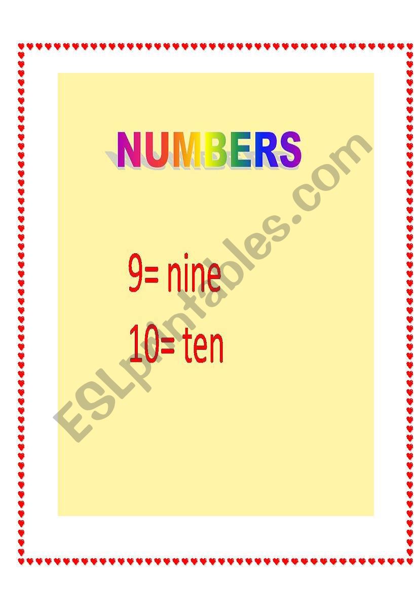 English Worksheets LEARNING NUMBERS