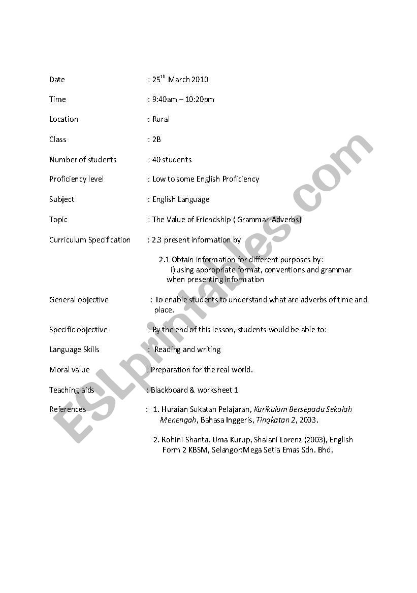 adverbs worksheet