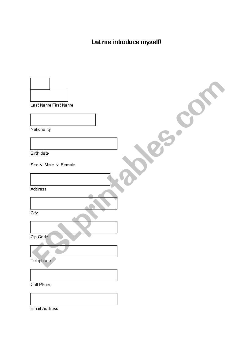 introduce yourself to others worksheet