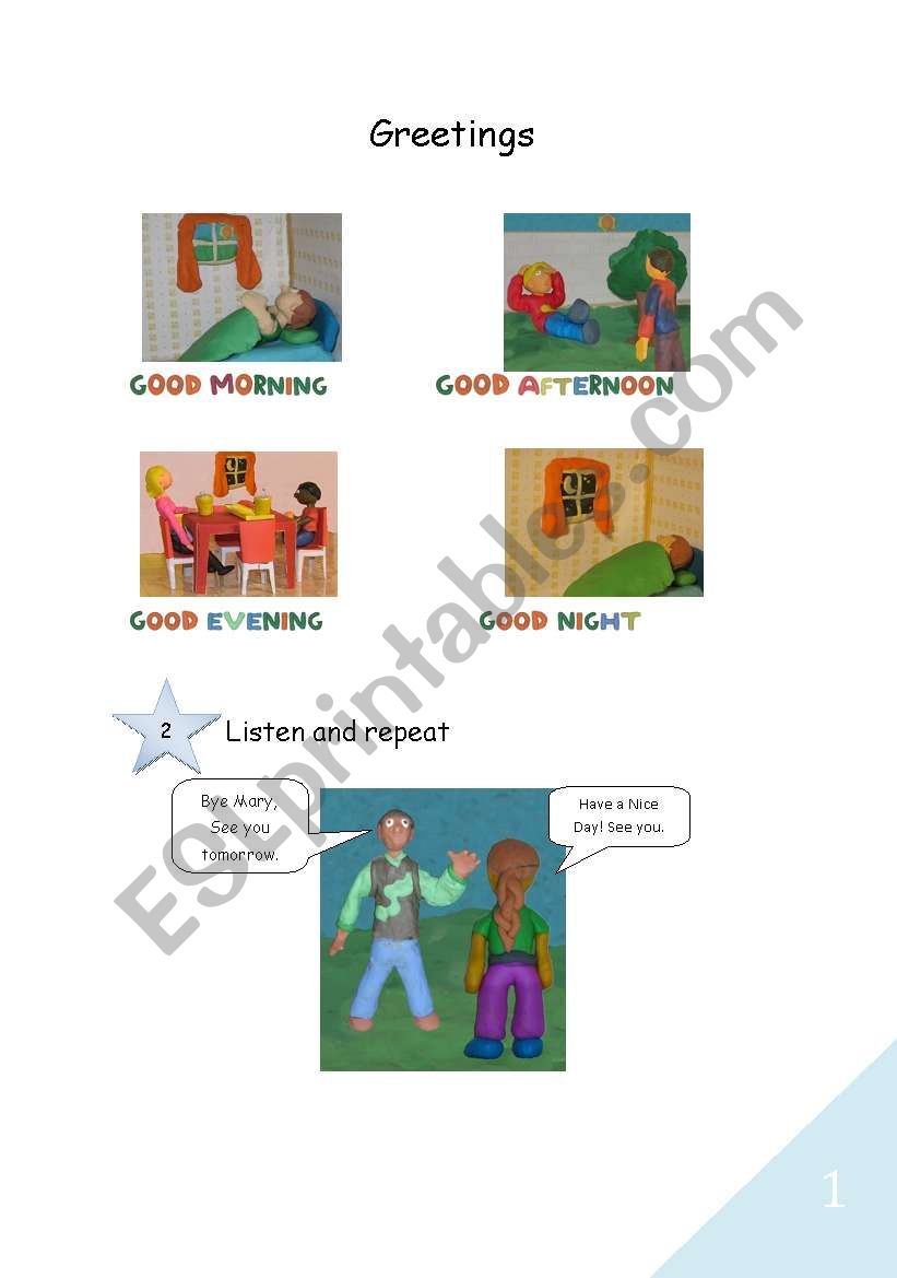 Greetings worksheet