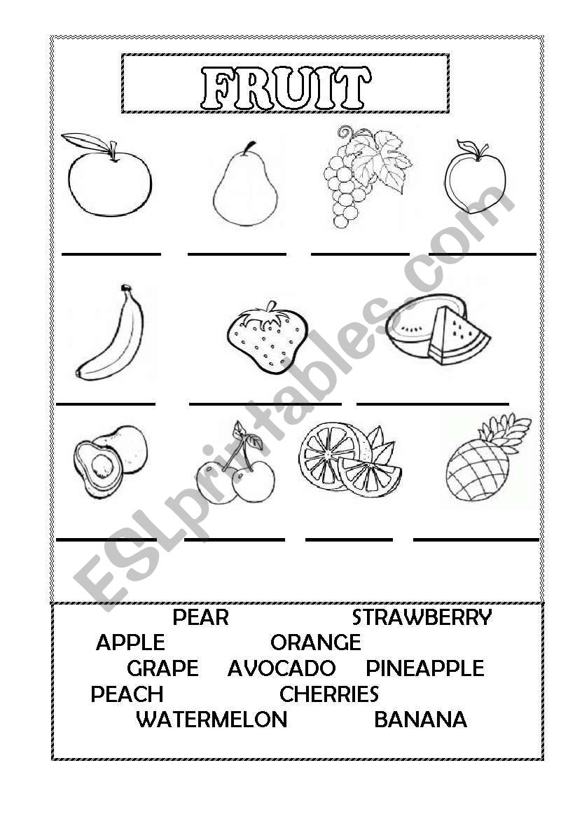 FRUIT - ESL worksheet by Elisea