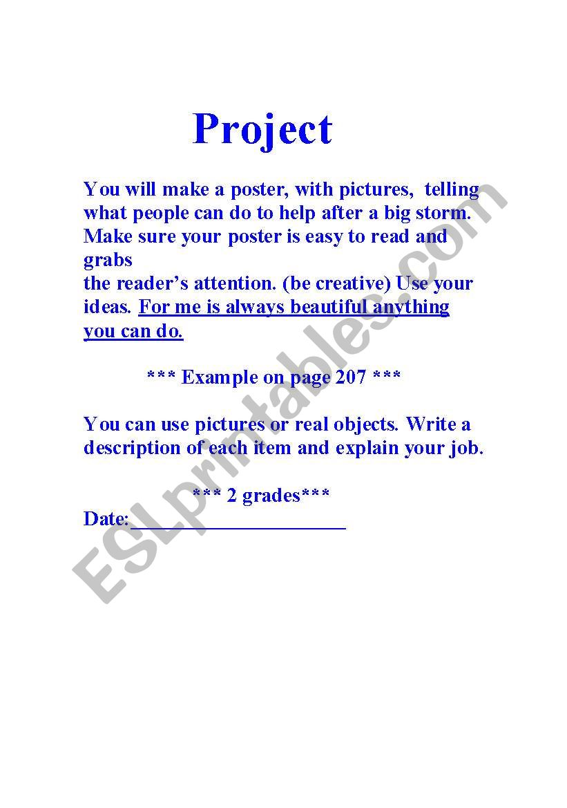 Project  worksheet