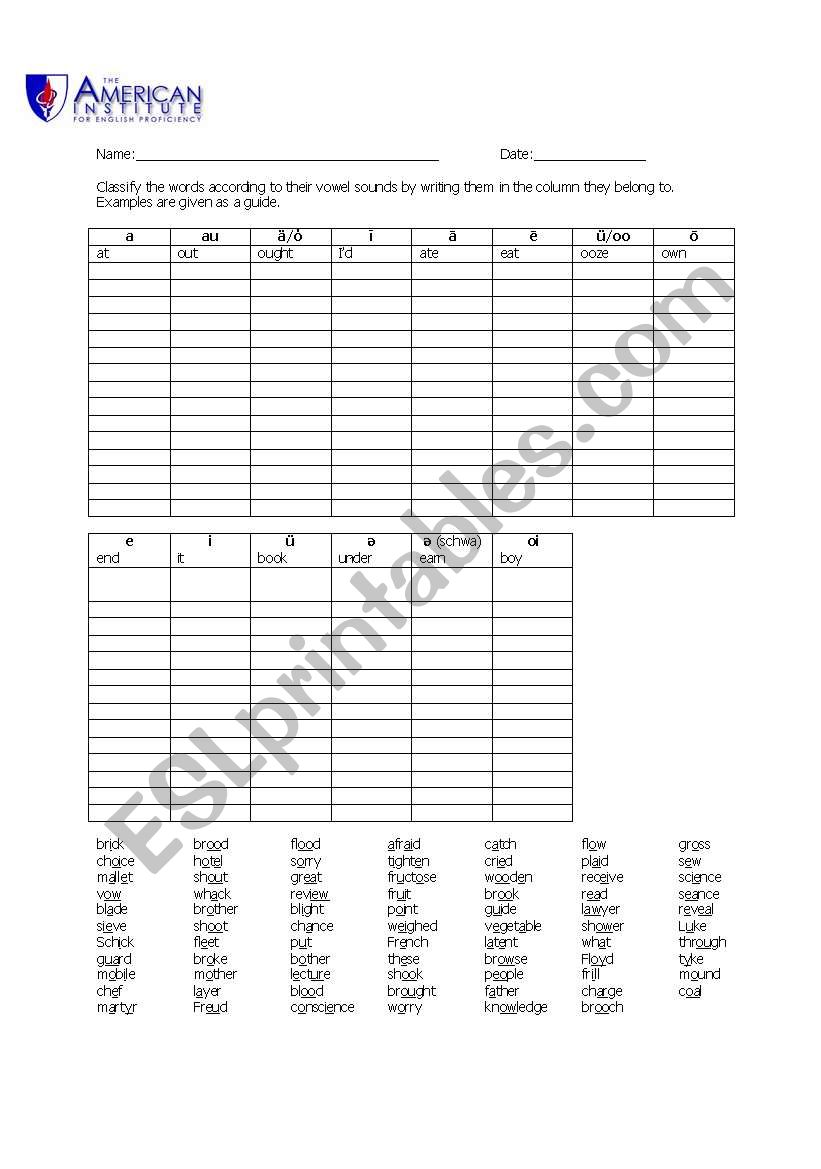 phonetics exercise worksheet