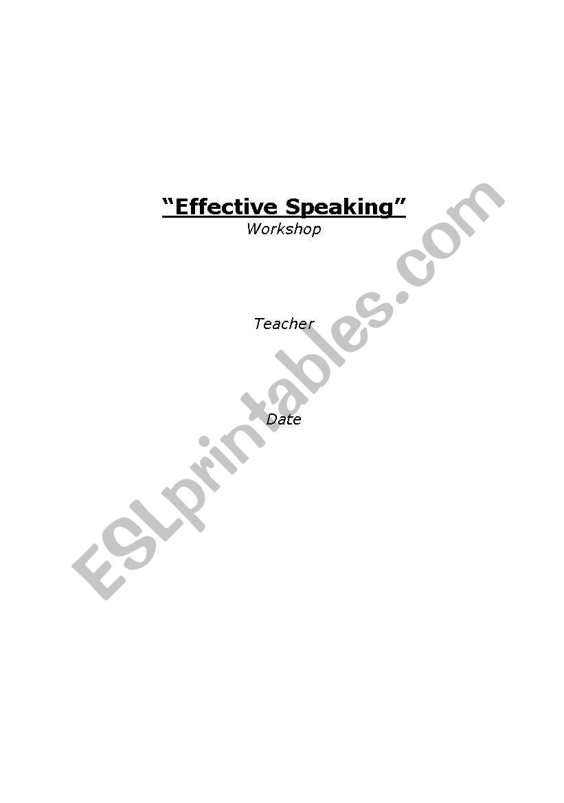 Effective Speaking Presentation