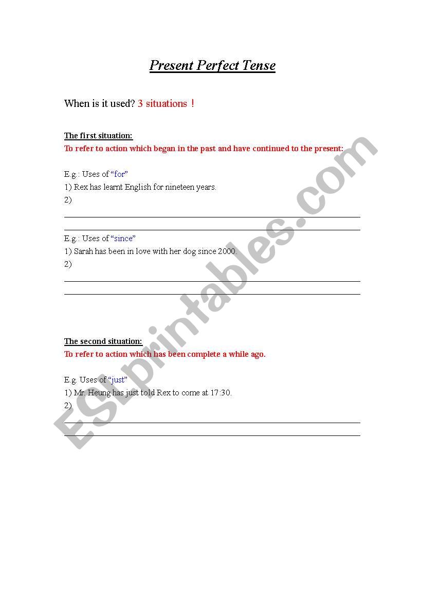 Present perfect tense and its indicator