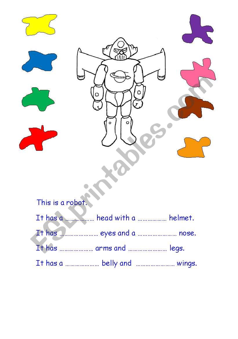 This is a robot - colours worksheet