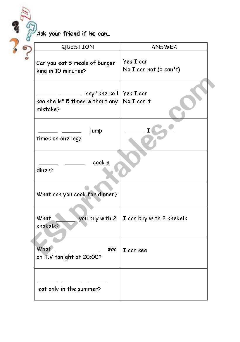 can you or cant you? a review worksheet