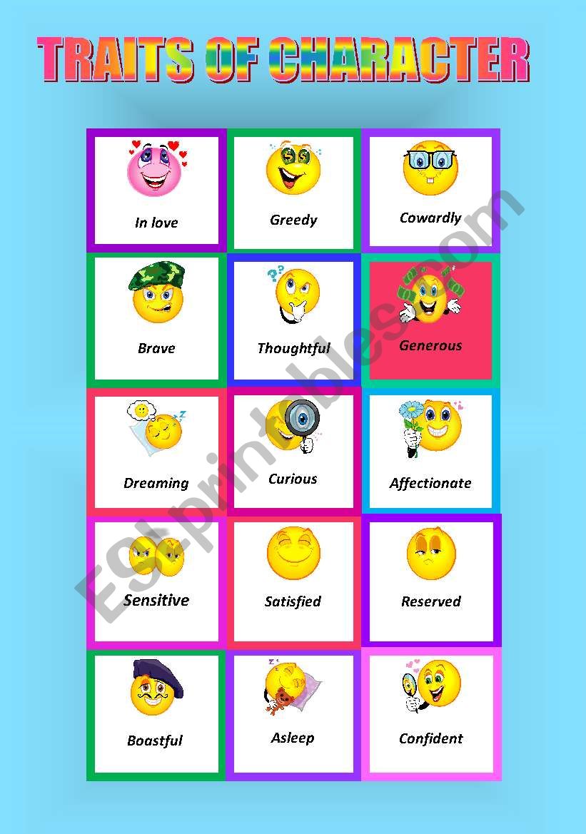 Traits Of Character ESL Worksheet By Ilyusha