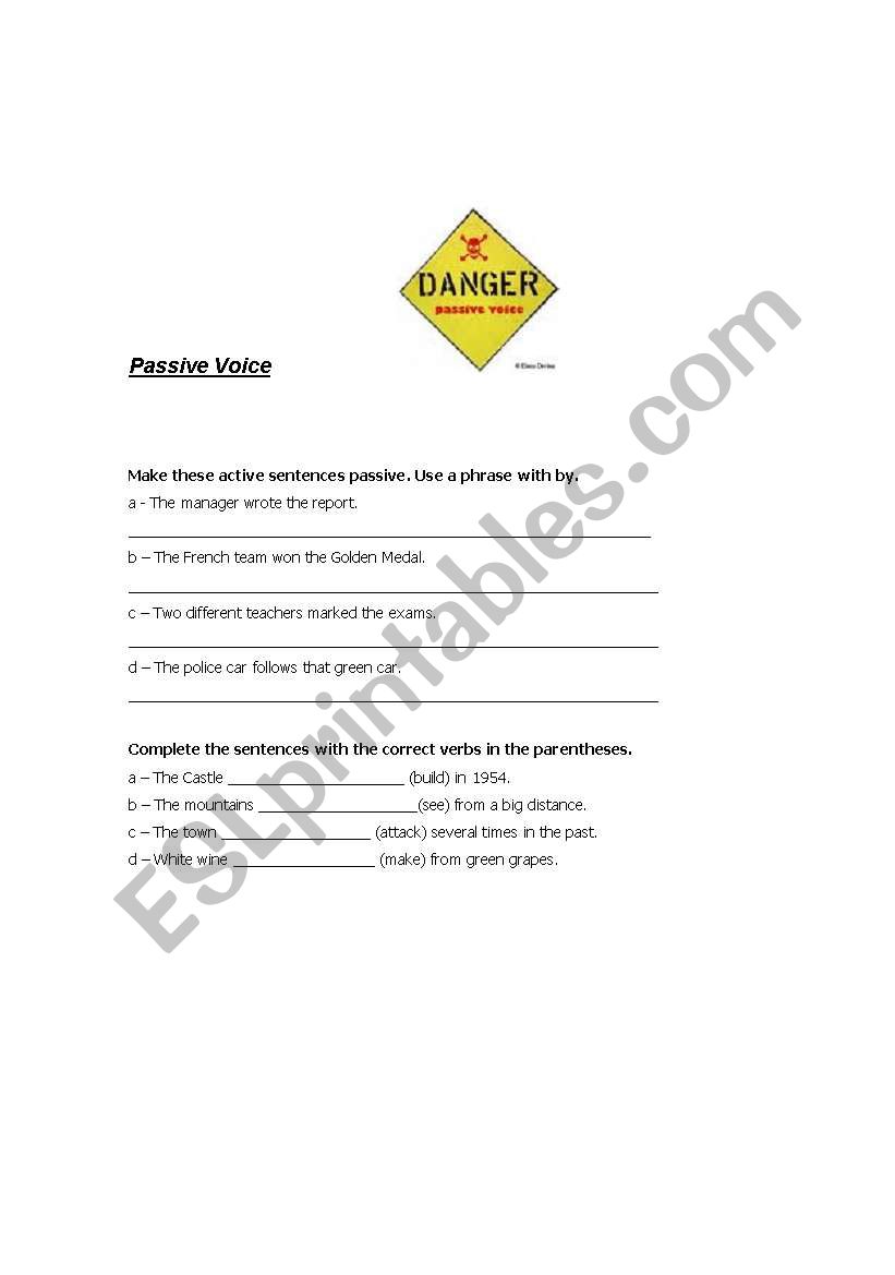 passive voice worksheet