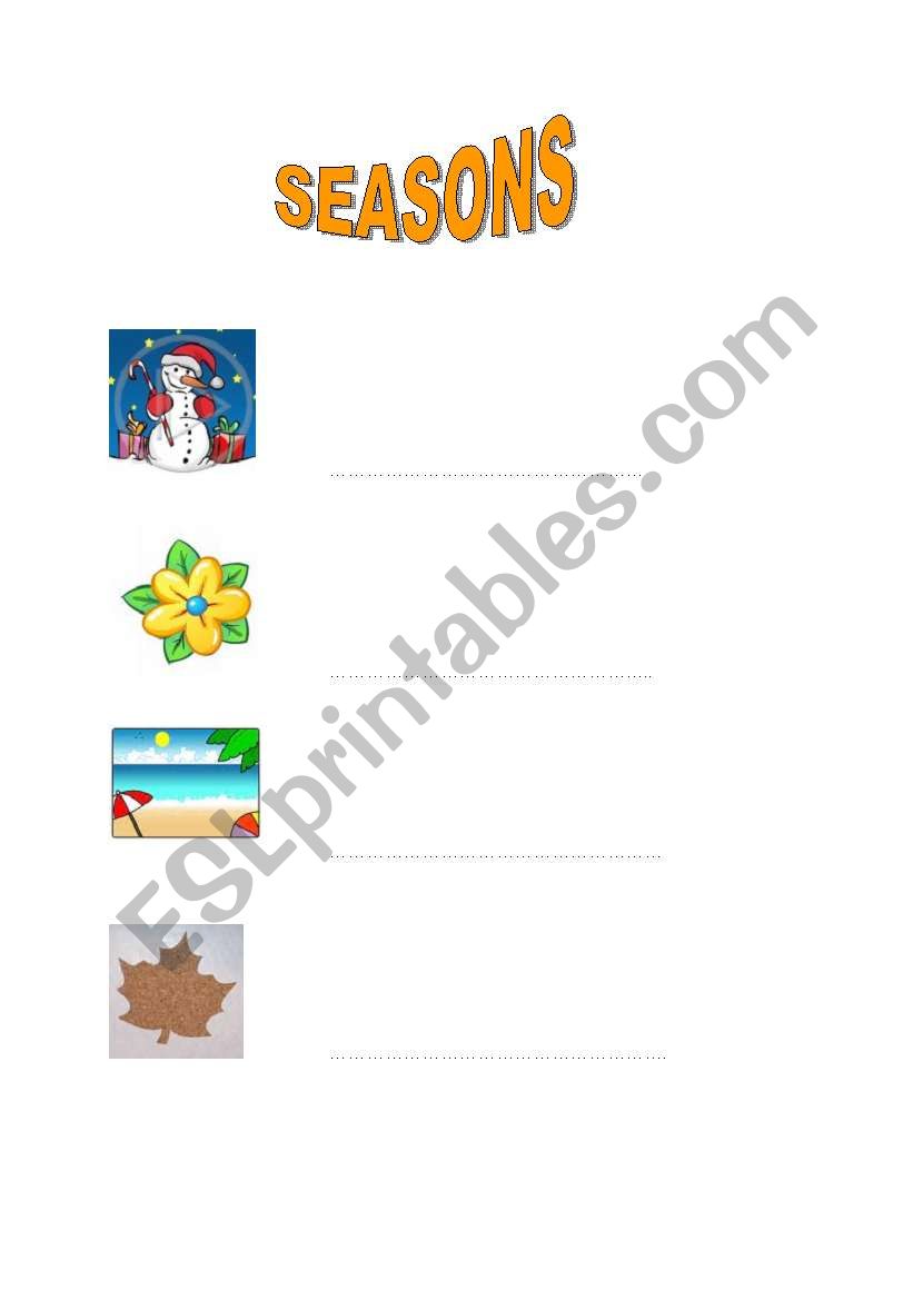 Seasons worksheet