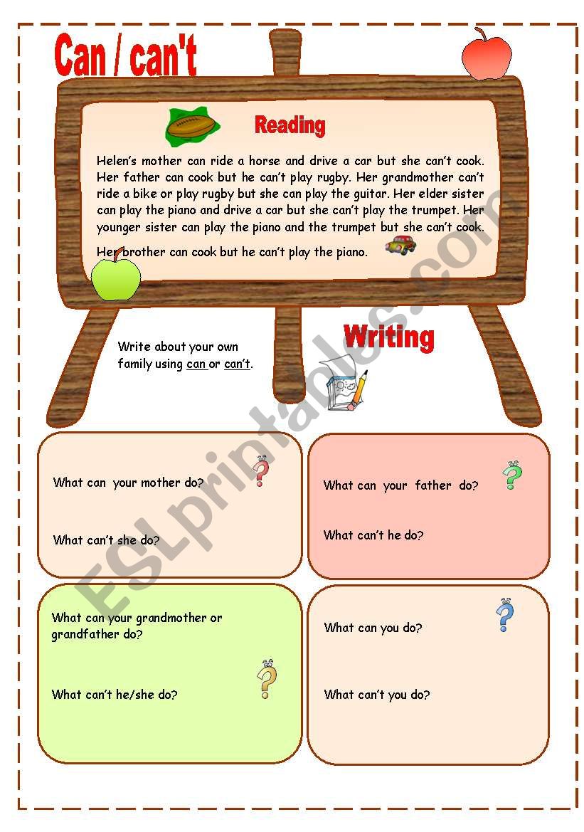 cancant esl worksheet by sunnyday