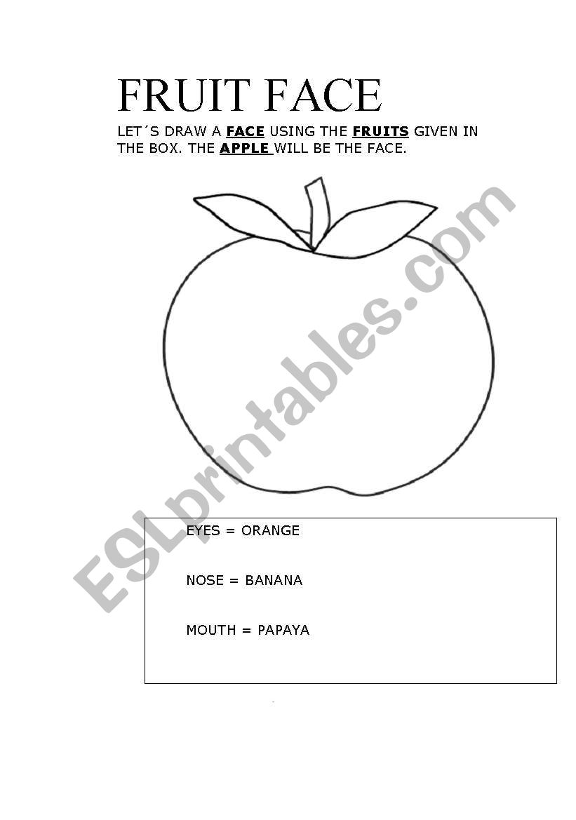 FRUIT FACE worksheet